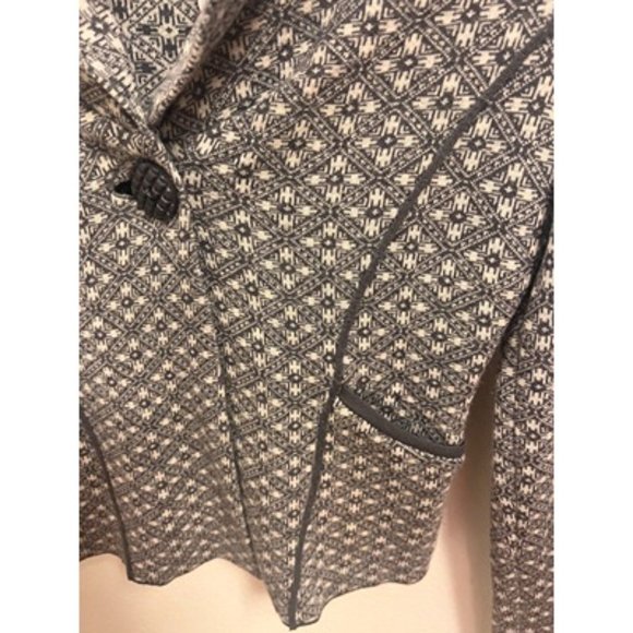 Charlie & Robin Cardigan Size XS Gray Shawl Collared Single Button Fair Isle - Picture 3 of 6